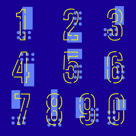 Set of ten numbers form zero to nine, number design.のイラスト素材