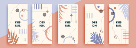 Trendy editable template for social networks stories, vector illustration. Design backgrounds for social media.のイラスト素材