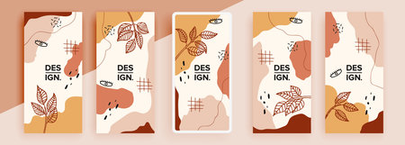 Trendy editable template for social networks stories, vector illustration. Design backgrounds for social media.のイラスト素材