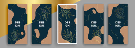 Trendy editable template for social networks stories, vector illustration. Design backgrounds for social media.のイラスト素材