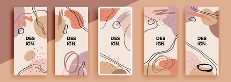 Trendy editable template for social networks stories, vector illustration. Design backgrounds for social media.のイラスト素材