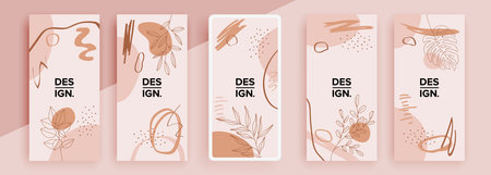 Trendy editable template for social networks stories, vector illustration. Design backgrounds for social media.のイラスト素材