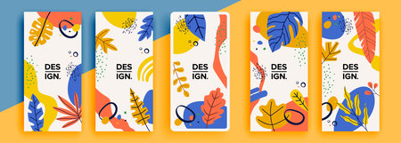 Trendy editable template for social networks stories, vector illustration. Design backgrounds for social media.のイラスト素材