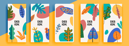 Trendy editable template for social networks stories, vector illustration. Design backgrounds for social media.のイラスト素材