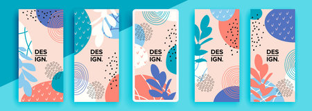 Trendy editable template for social networks stories, vector illustration. Design backgrounds for social media.のイラスト素材