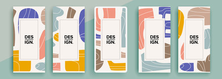 Trendy editable template for social networks stories, vector illustration. Design backgrounds for social media.のイラスト素材