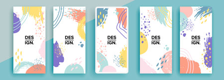 Trendy editable template for social networks stories, vector illustration. Design backgrounds for social media.のイラスト素材