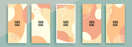 Trendy editable template for social networks stories, vector illustration. Design backgrounds for social media.のイラスト素材
