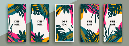 Trendy editable template for social networks stories, vector illustration. Design backgrounds for social media.のイラスト素材