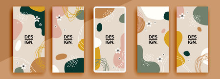 Trendy editable template for social networks stories, vector illustration. Design backgrounds for social media.のイラスト素材