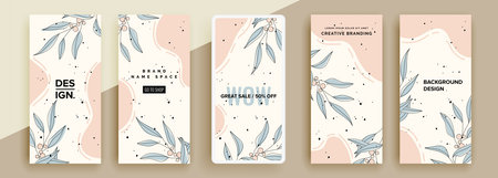 Trendy editable template for social networks stories, vector illustration. Design backgrounds for social media.のイラスト素材