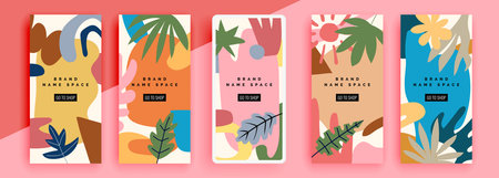 Trendy editable template for social networks stories, vector illustration. Design backgrounds for social media.のイラスト素材