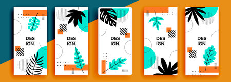 Trendy editable template for social networks stories, vector illustration. Design backgrounds for social media.のイラスト素材