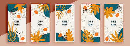 Trendy editable template for social networks stories, vector illustration. Design backgrounds for social media.のイラスト素材