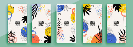 Trendy editable template for social networks stories, vector illustration. Design backgrounds for social media.のイラスト素材