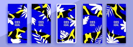 Trendy editable template for social networks stories, vector illustration. Design backgrounds for social media.のイラスト素材