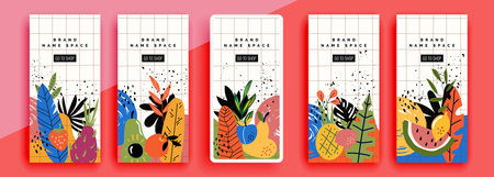 Trendy editable template for social networks stories, vector illustration. Design backgrounds for social media.のイラスト素材
