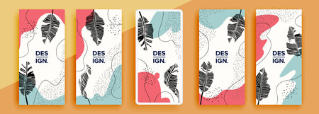 Trendy editable template for social networks stories, vector illustration. Design backgrounds for social media.のイラスト素材
