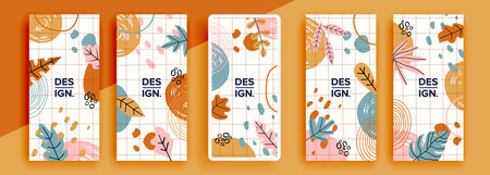 Trendy editable template for social networks stories, vector illustration. Design backgrounds for social media.のイラスト素材