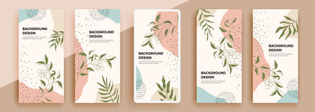 Trendy editable template for social networks stories, vector illustration. Design backgrounds for social media.のイラスト素材