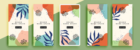 Trendy editable template for social networks stories, vector illustration. Design backgrounds for social media.のイラスト素材