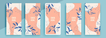 Trendy editable template for social networks stories, vector illustration. Design backgrounds for social media.のイラスト素材