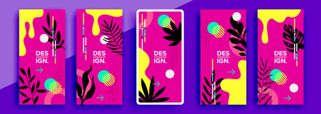 Trendy editable template for social networks stories, vector illustration. Design backgrounds for social media.のイラスト素材