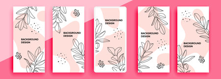 Trendy editable template for social networks stories, vector illustration. Design backgrounds for social media.のイラスト素材