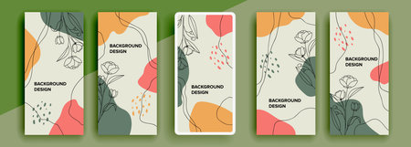 Trendy editable template for social networks stories, vector illustration. Design backgrounds for social media.のイラスト素材