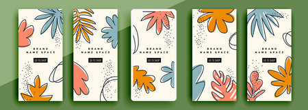 Trendy editable template for social networks stories, vector illustration. Design backgrounds for social media.のイラスト素材