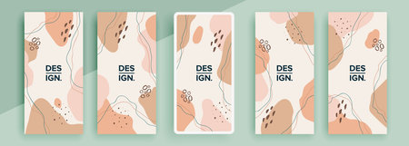 Trendy editable template for social networks stories, vector illustration. Design backgrounds for social media.のイラスト素材
