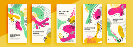 Trendy editable template for social networks stories, vector illustration. Design backgrounds for social media.のイラスト素材