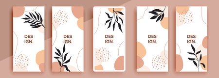 Trendy editable template for social networks stories, vector illustration. Design backgrounds for social media.のイラスト素材
