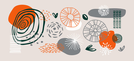Modern abstract elements set, minimal design, vector illustration.のイラスト素材