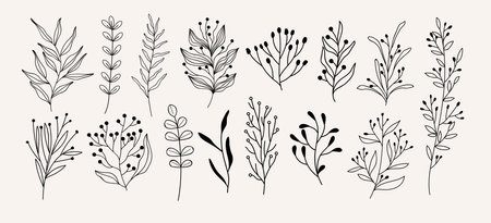 Modern abstract elements set, minimal design, vector illustration.のイラスト素材