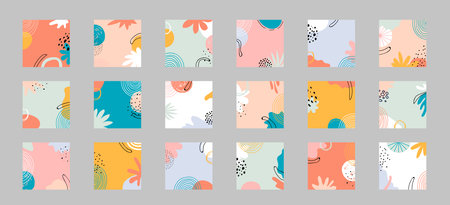Modern abstract elements set, minimal design vector illustration.のイラスト素材