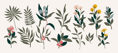 Modern abstract elements set, minimal design vector illustration.のイラスト素材