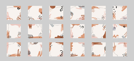 Modern abstract elements set, minimal design vector illustration.のイラスト素材