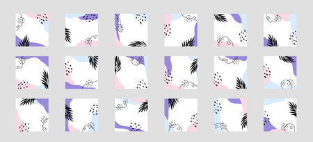 Modern abstract elements set, minimal design vector illustration.のイラスト素材