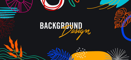 Modern abstract elements set, minimal design vector illustration.のイラスト素材