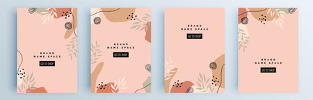 Modern abstract covers set, minimal covers design. Colorful geometric background, vector illustration.のイラスト素材