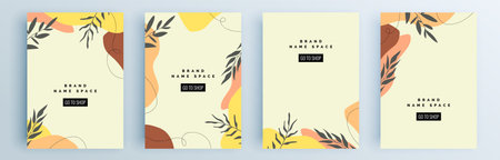Modern abstract covers set, minimal covers design. Colorful geometric background, vector illustration.のイラスト素材