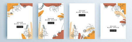 Modern abstract covers set, minimal covers design. Colorful geometric background, vector illustration.のイラスト素材