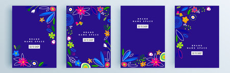 Modern abstract covers set, minimal covers design. Colorful geometric background, vector illustration.のイラスト素材