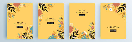 Modern abstract covers set, minimal covers design. Colorful geometric background, vector illustration.のイラスト素材
