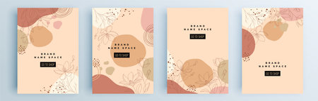 Modern abstract covers set, minimal covers design. Colorful geometric background, vector illustration.のイラスト素材