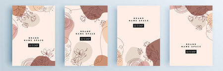 Modern abstract covers set, minimal covers design. Colorful geometric background, vector illustration.のイラスト素材