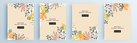 Modern abstract covers set, minimal covers design. Colorful geometric background, vector illustration.のイラスト素材