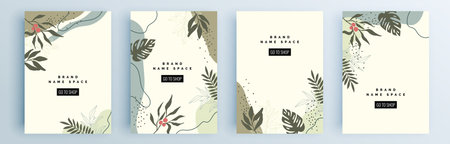 Modern abstract covers set, minimal covers design. Colorful geometric background, vector illustration.のイラスト素材
