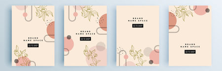 Modern abstract covers set, minimal covers design. Colorful geometric background, vector illustration.のイラスト素材
